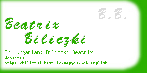 beatrix biliczki business card